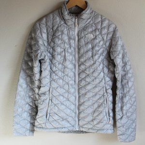 The North Face Thermoball Jacket Womens Small Gray Puffer Quilted Nylon